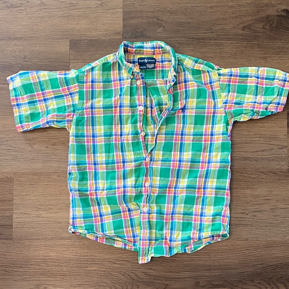 Ralph Lauren Multicolor Plaid Button Down Short Sleeve Shirt
